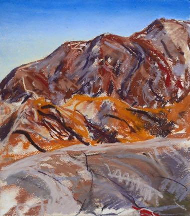 Aqaba Mountains, pastel on paper, 30cm x 28cm