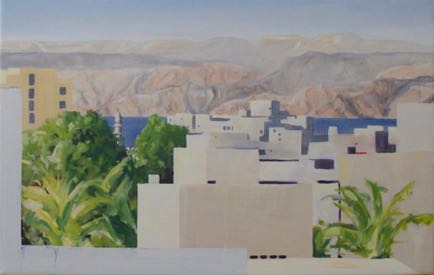 From the garden looking over Sinai, Oil on Linen, 
30cm x 46cm