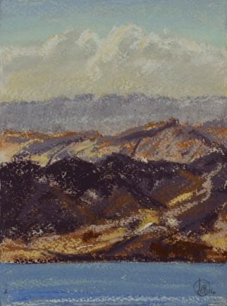 After the storm over Sinai,
pastel on paper, 
18cm x 14cm