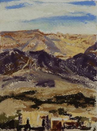Elat and the Negev,
pastel on paper, 
18cm x 14cm
