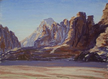 Wadi Rum,
pastel on paper, 28cm x 37cm