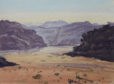 Late Afternoon Edge of 
the Red Desert,
pastel on paper, 28cm x 37cm
SOLD