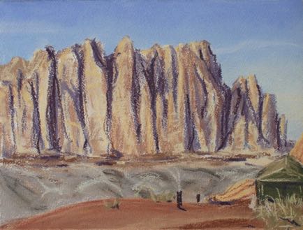 Near Wadi Rum,
pastel on paper, 28cm x 37cm