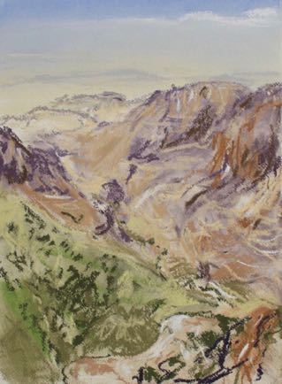 Dana Valley afternoon,
pastel on paper, 37cm x 28cm Dana Valley afternoon,
pastel on paper, 37cm x 28cm