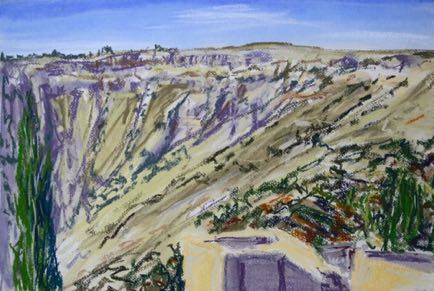 Head of Dana Valley,
pastel on paper, 37cm x 56cm Head of Dana Valley,
pastel on paper, 37cm x 56cm