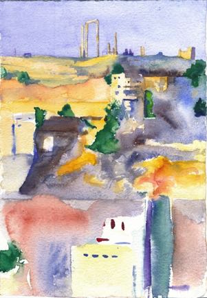The Temple of Hercules,
Watercolour on paper, 30cm x 21cm The Temple of Hercules,
Watercolour on paper, 30cm x 21cm