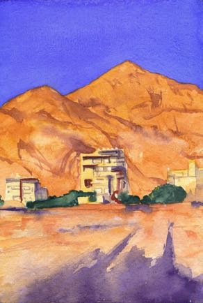 Aqaba Mountains, Watercolour on paper, 30cm x 21cm Aqaba Mountains, Watercolour on paper, 30cm x 21cm