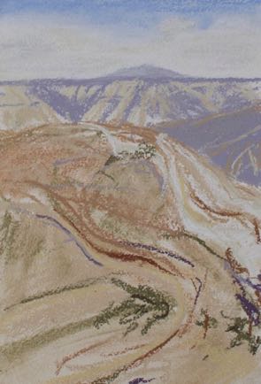 View from Shobak Castle,
pastel on paper, 18cm x 28cm View from Shobak Castle,
pastel on paper, 18cm x 28cm
