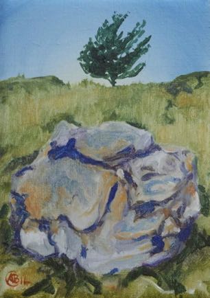 Tree and Rock in Jerash,
Oil on Linen,
18cm x 12.5cm Tree and Rock in Jerash,
Oil on Linen,
18cm x 12.5cm