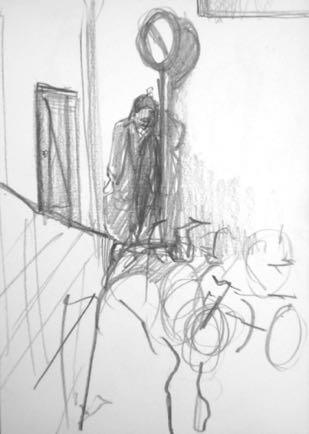 Man in a Fez, 4"x5½, Graphite