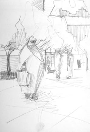 Tuareg Women, 4"x5½, Graphite