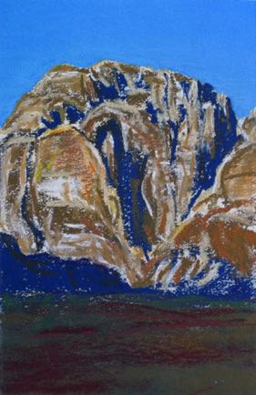 Jebel Umm
E’jil,
pastel on paper, 18cm x 10cm Jebel Umm
E’jil,
pastel on paper, 18cm x 10cm