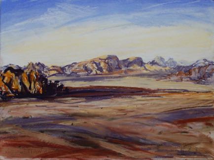 Wadi Umm
al-Ishrin,
pastel on paper, 28cm x 37cm
SOLD Wadi Umm
al-Ishrin,
pastel on paper, 28cm x 37cm
SOLD