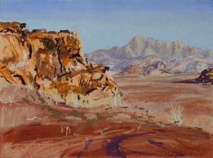 Wadi Umm
al-Ishrin,
pastel on paper, 28cm x 37cm
SOLD Wadi Umm
al-Ishrin,
pastel on paper, 28cm x 37cm
SOLD