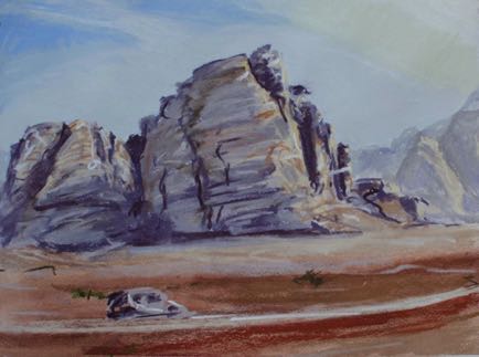 Jebel Umm
al-Ishrin,
pastel on paper, 28cm x 37cm
SOLD Jebel Umm
al-Ishrin,
pastel on paper, 28cm x 37cm
SOLD