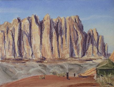 Near Wadi Rum,
pastel on paper, 28cm x 37cm Near Wadi Rum,
pastel on paper, 28cm x 37cm