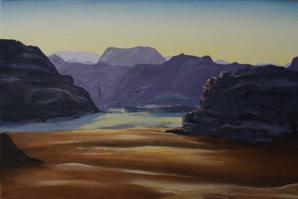 Late Afternoon, on the edge of the Red Desert,
Oil on Linen,
61cm x 91cm Late Afternoon, on the edge of the Red Desert,
Oil on Linen,
61cm x 91cm