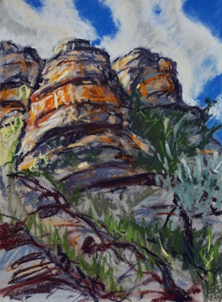 Rocky outcrop Isalo 
Pastel on Paper, 37cm x 28cm