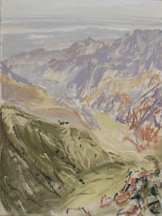 Dana Valley afternoon,
pastel on paper, 37cm x 28cm