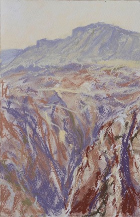 Dana escarpment, 
Pastel on Paper 2014
28m x 18cm