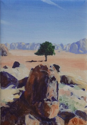 Tree at the Mouth of the Desert
Oil on Linen, 
18cm x 12.5cm
SOLD