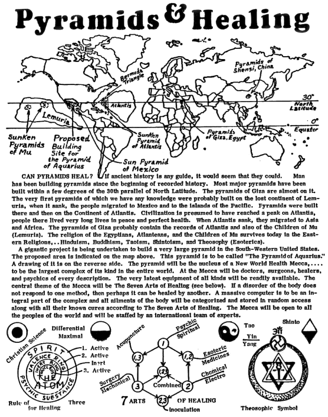 Circular announcing Pyramid of Aquarius: back page