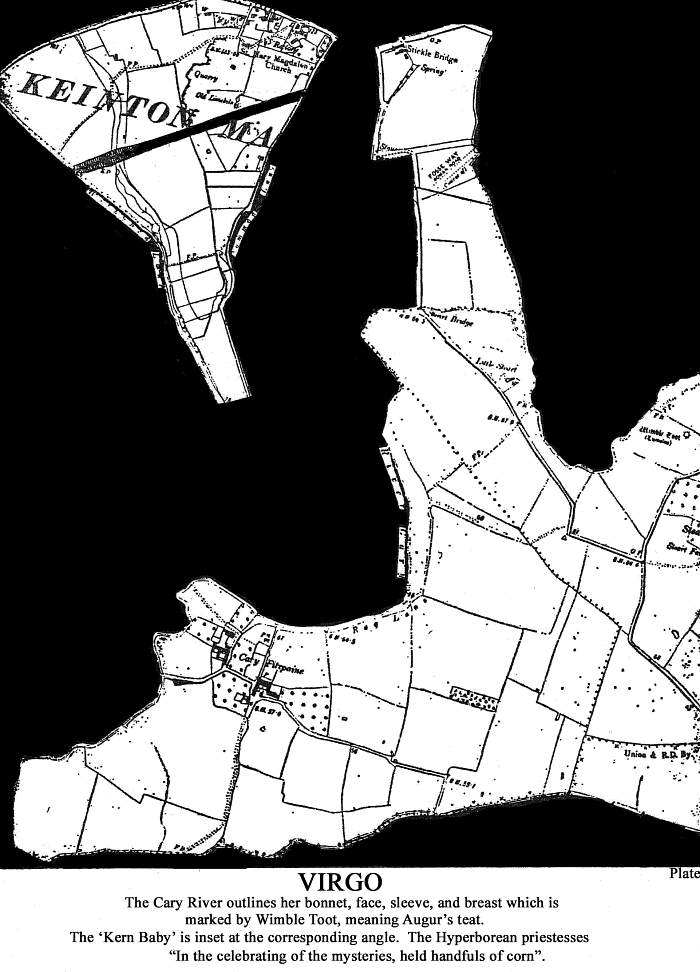 Map of Virgo in the Galstonbury Zodiac