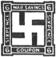 British savings stamp with swastika design