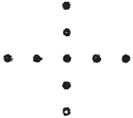 Nine dots forming a cross