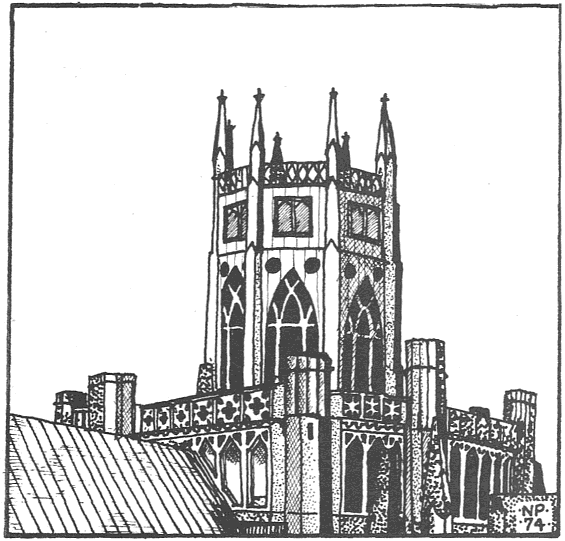 Exterior of octagon tower in 1854