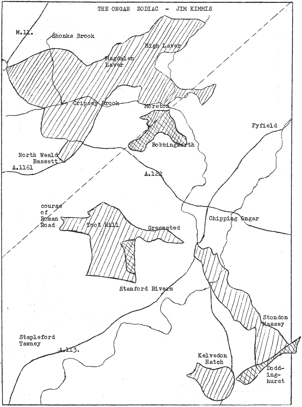 Map of the Ongar zodiac