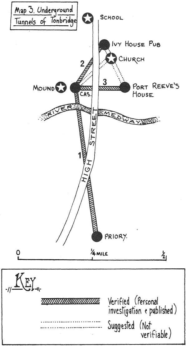 General map of tunnels at Tonbridge