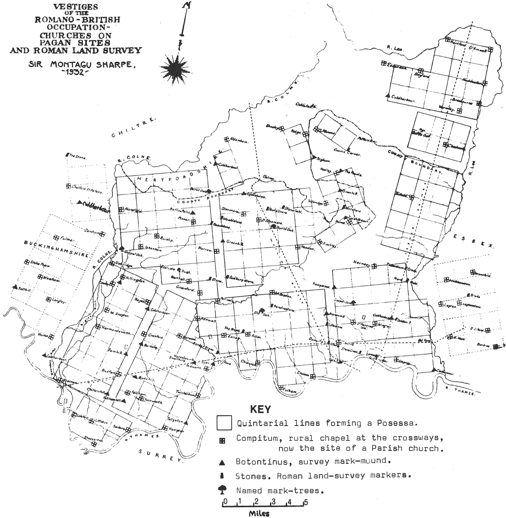 Roman survey of Middlesex, according to Sir Montagu Sharpe