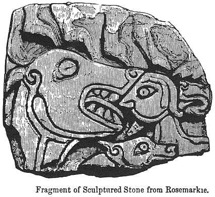 Sculptured stone from Rosemarkie, Scotland