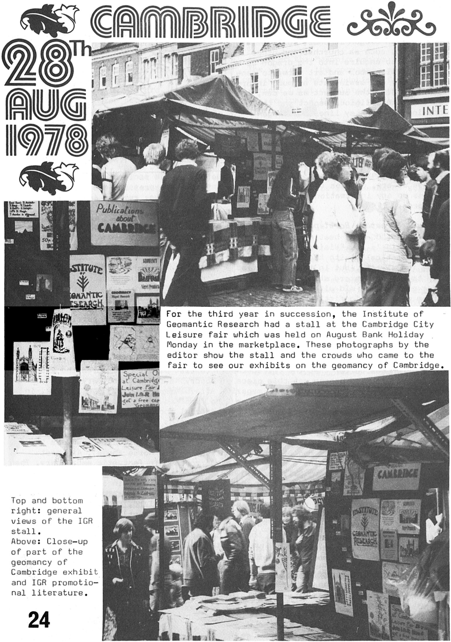 I.G.R.  stall at the Cambridge Leisure Fair, 1978