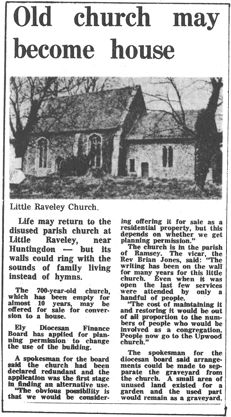 Photo of Little Raveley church near Huntingdon