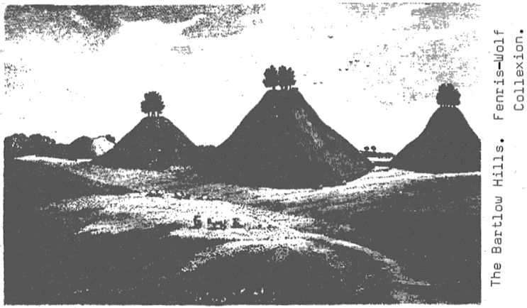 Old engraving of the Bartlow Hills