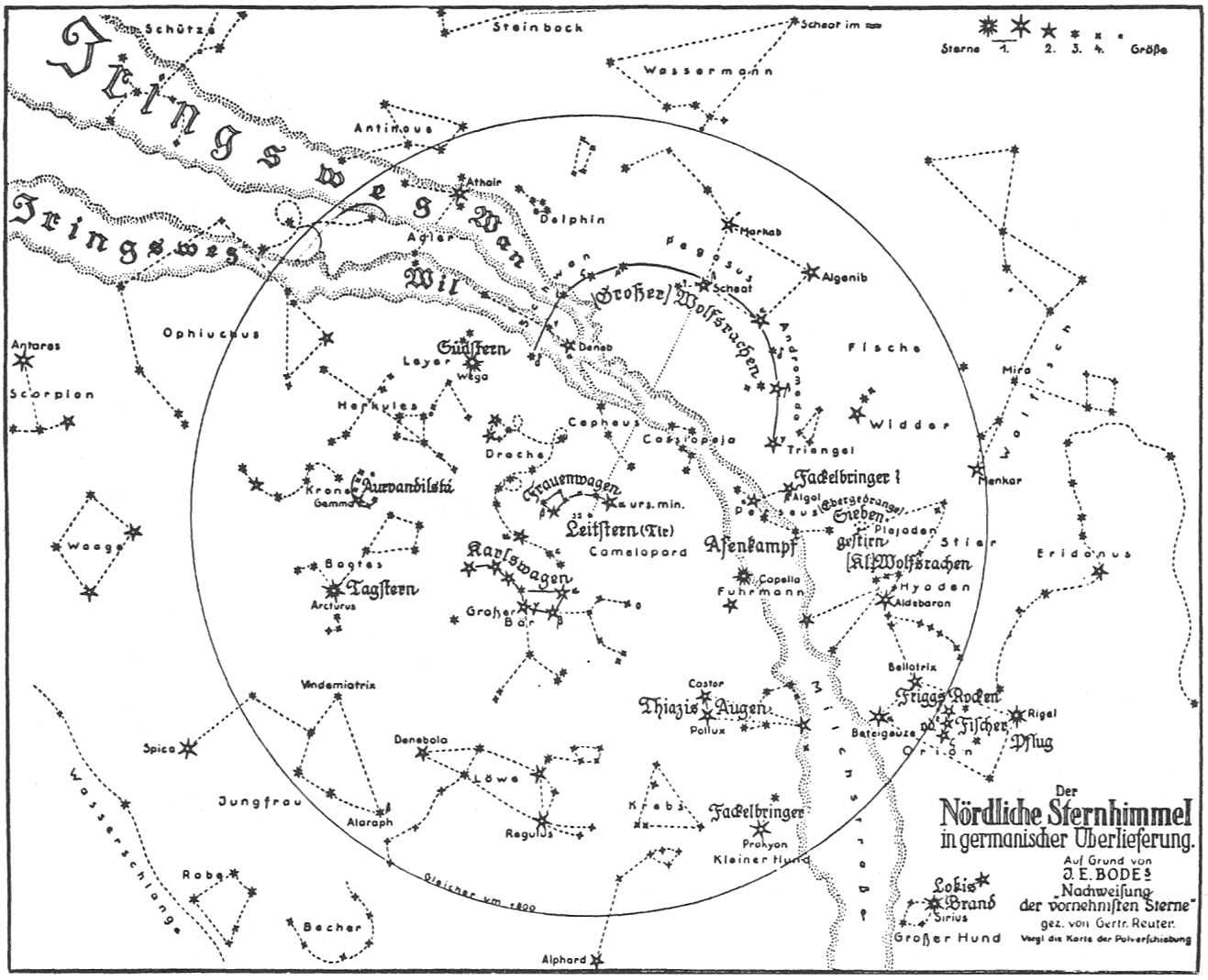 Star map of the northen sky