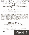 Order form, Early British Trackways